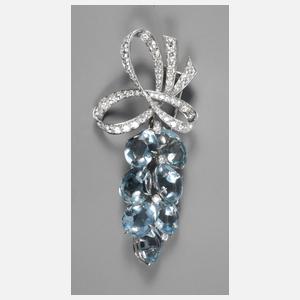 Qualitätsvolle Brillantbrosche als Weinrebe