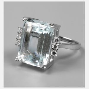 Ring Aquamarin in Baguetteschliff