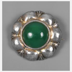 Jugendstilbrosche Chrysopras
