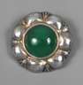 Jugendstilbrosche Chrysopras