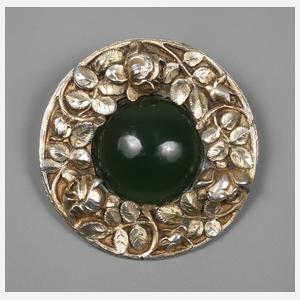 Jugendstilbrosche Chrysopras