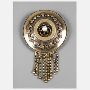 Jugendstilbrosche Gold mit Perle