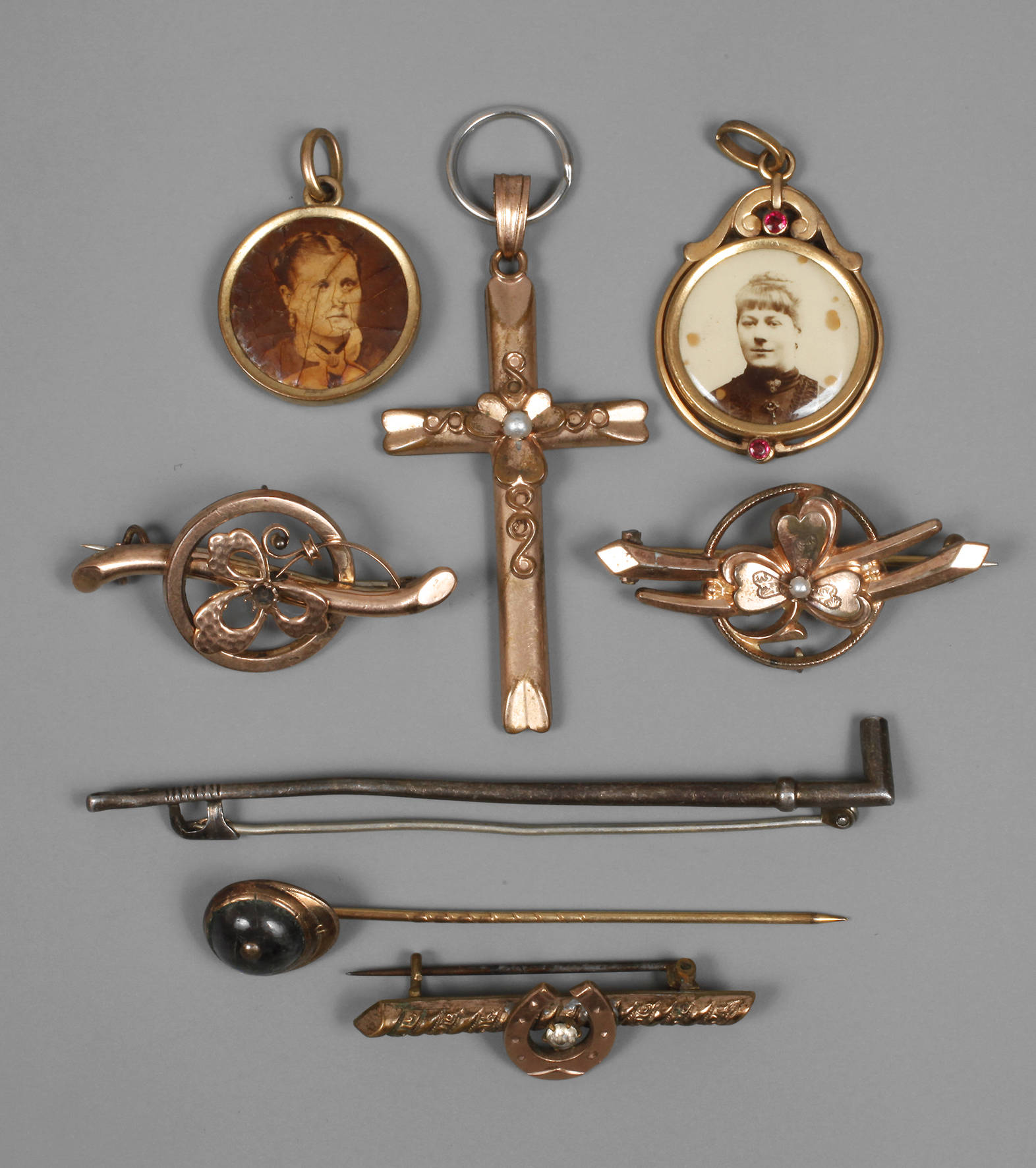 Konvolut Jugendstilschmuck Doublé