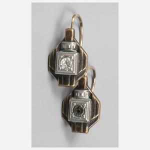 Paar kleine Ohrringe Art déco