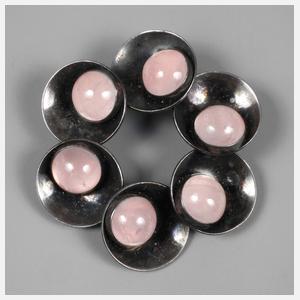 Dänemark Brosche Rosenquarz