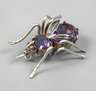 Brosche Fliege mit Amethyst