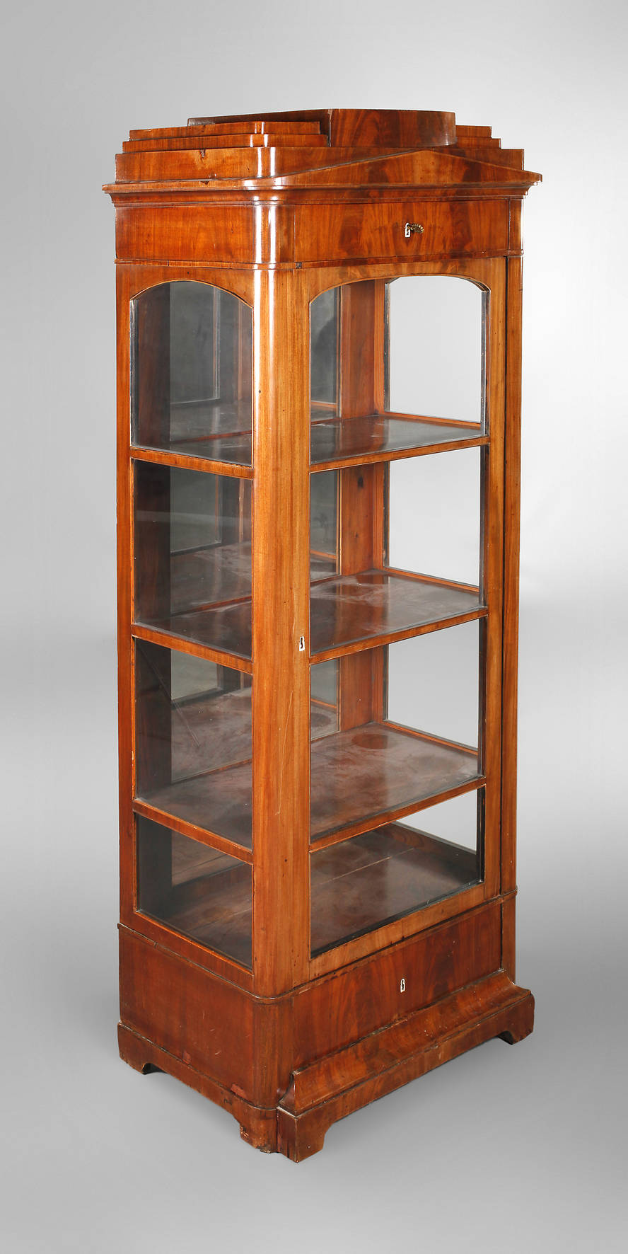 Dreiseitenvitrine Biedermeier