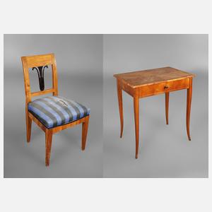 Tisch und Stuhl Biedermeier