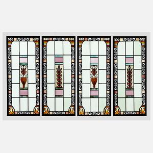 Vier Bleiglasfenster