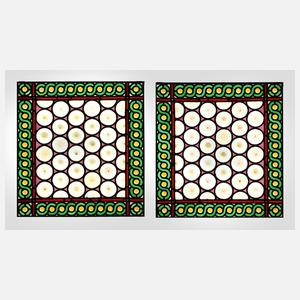 Zwei Bleiglasscheiben