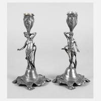 WMF Geislingen Paar figürliche Jugendstilleuchter111