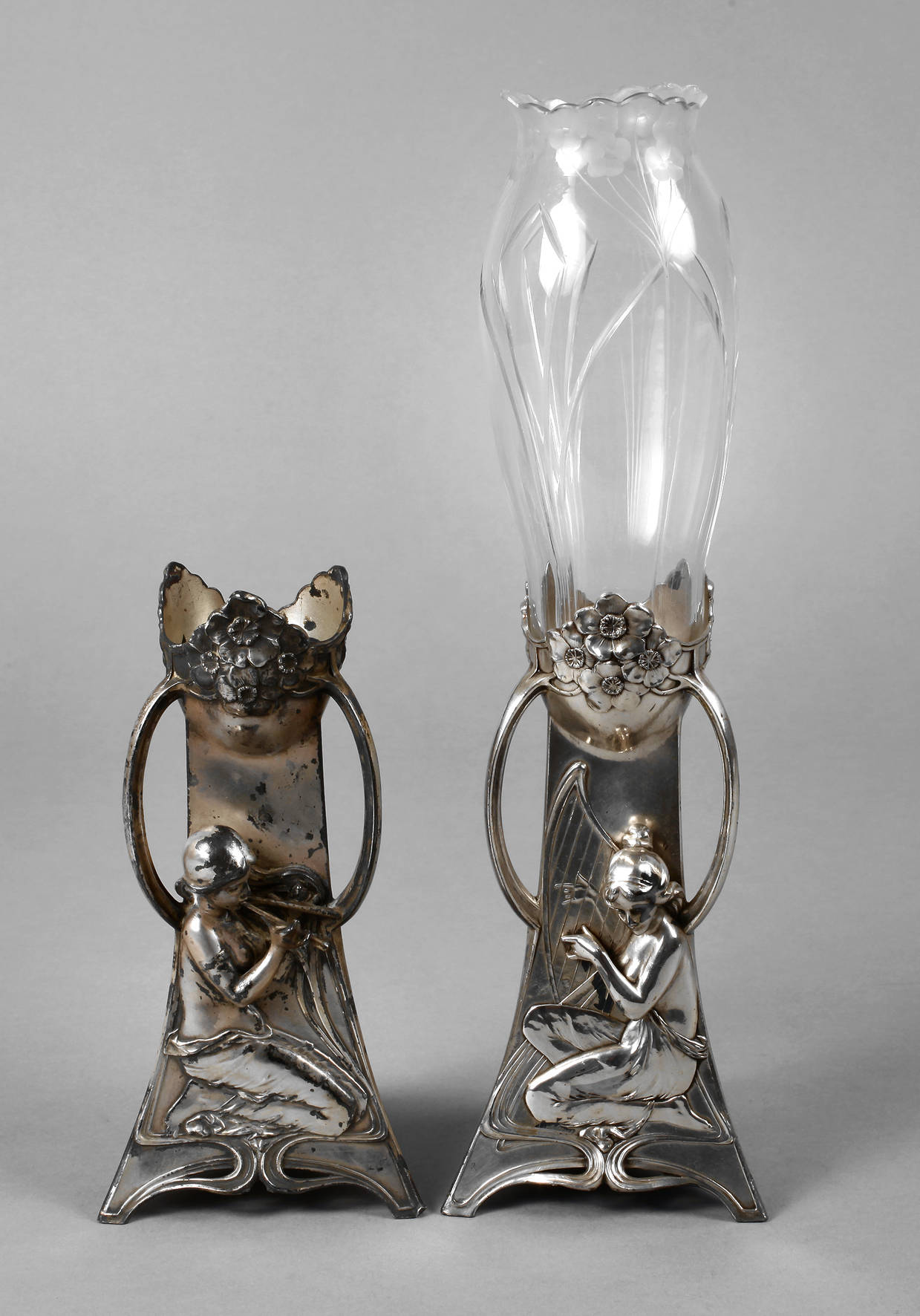 WMF zwei figürliche Einsteckvasen