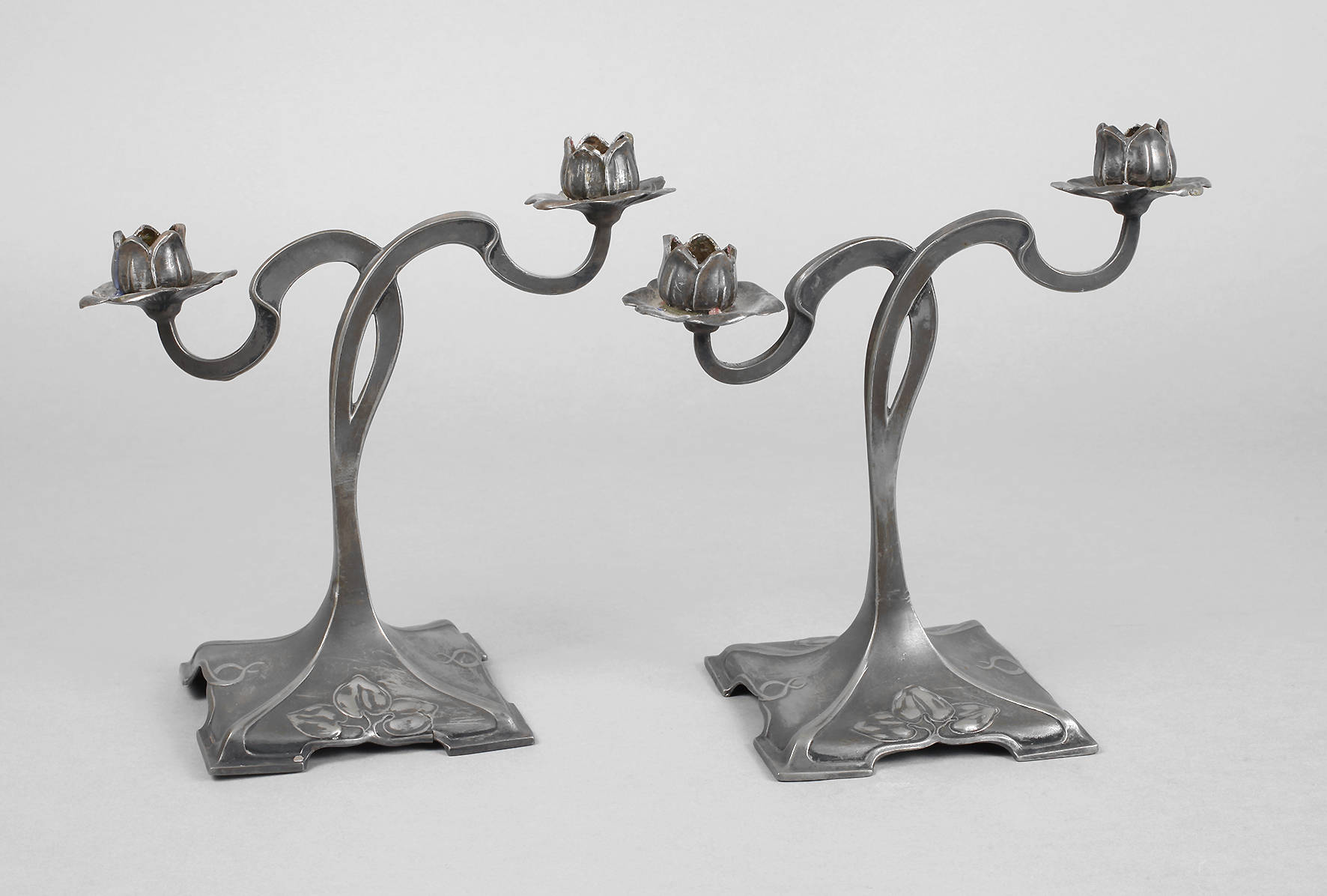 Paar Zinnleuchter Jugendstil