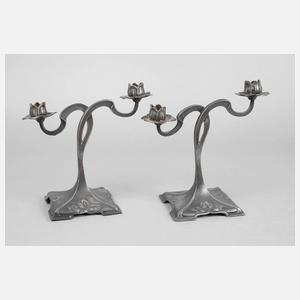 Paar Zinnleuchter Jugendstil