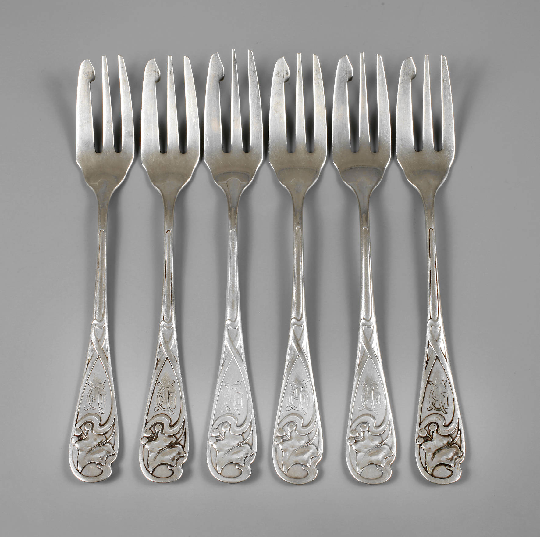 WMF sechs Gemüsegabeln Efeudekor