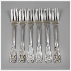 WMF sechs Gemüsegabeln Efeudekor