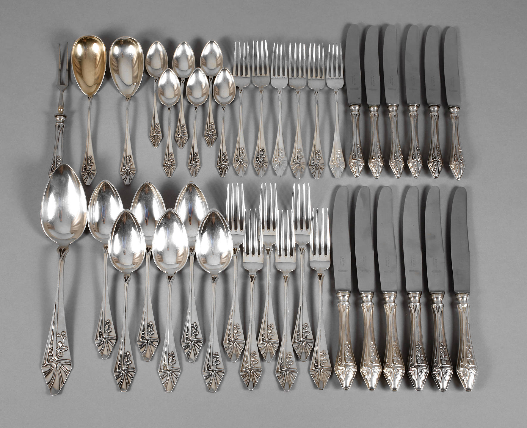 Großes Silberbesteck Jugendstil
