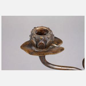 Paar Jugendstilleuchter Seerosendekor