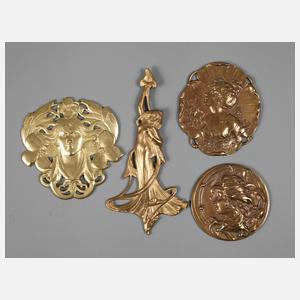 Vier Jugendstilplaketten