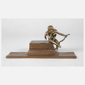 Figürliches Tintenfass Bronze