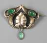 Jugendstilbrosche mit Chrysopras