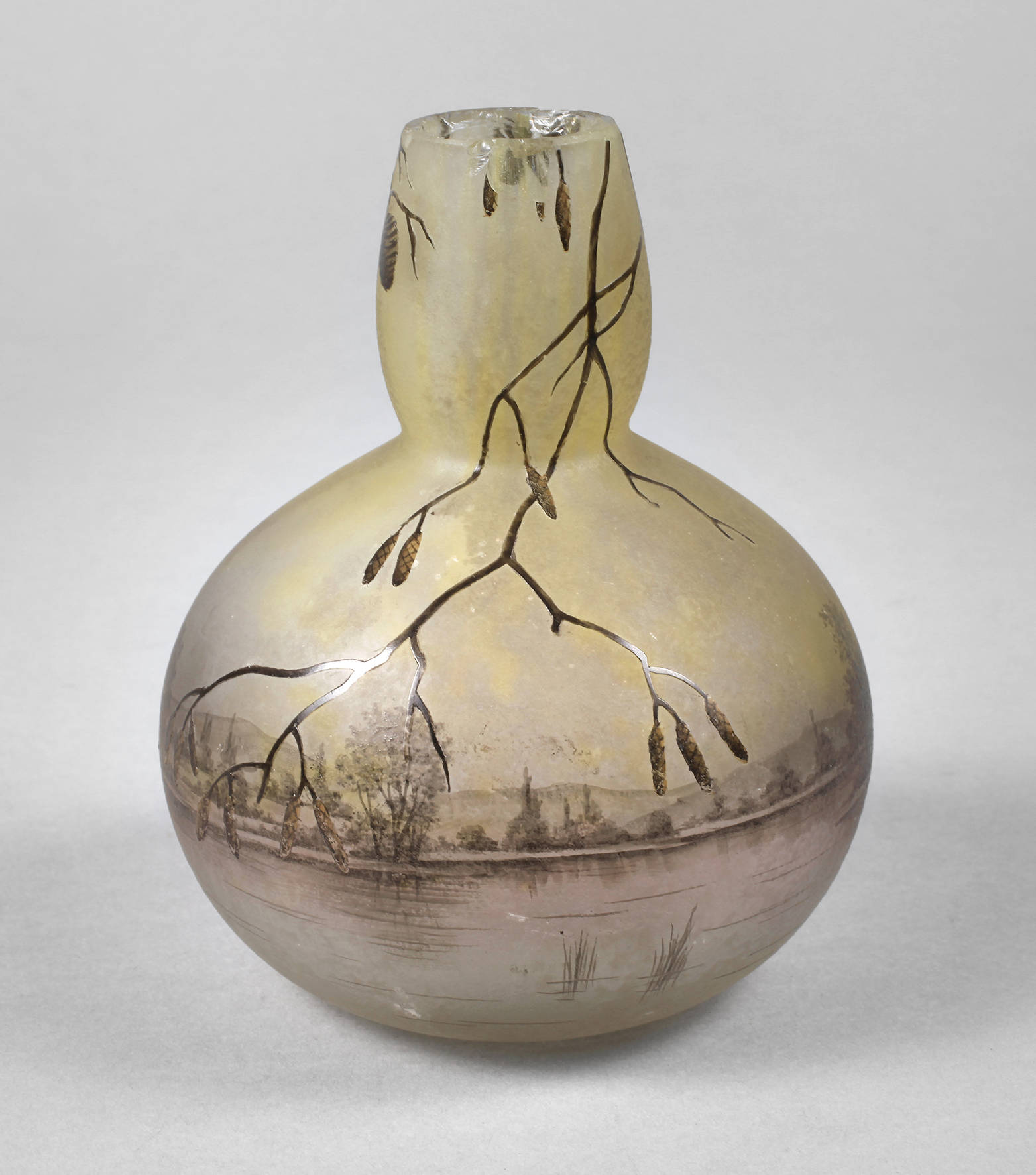 Ätzglasvase Jugendstil