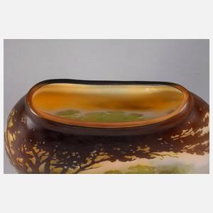 Seltene Vase Emile Gallé mit Anglermotiv