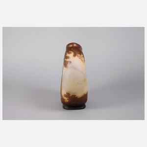 Seltene Vase Emile Gallé mit Anglermotiv