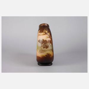 Seltene Vase Emile Gallé mit Anglermotiv