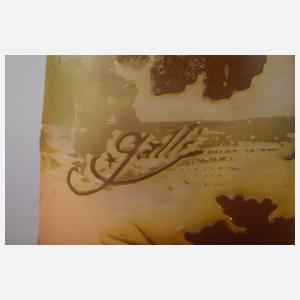 Seltene Vase Emile Gallé mit Anglermotiv