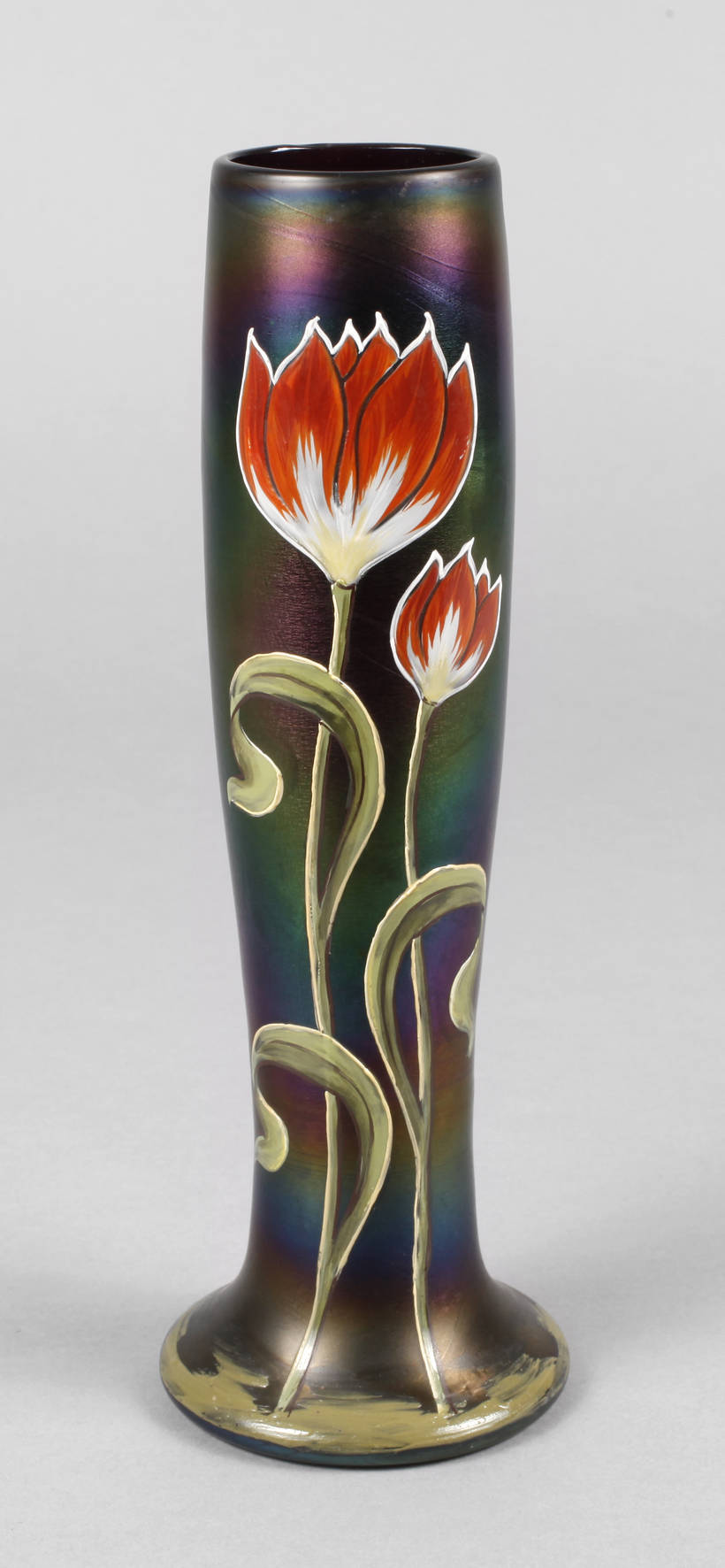 Jugendstilvase Emailmalerei