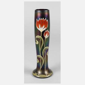 Jugendstilvase Emailmalerei