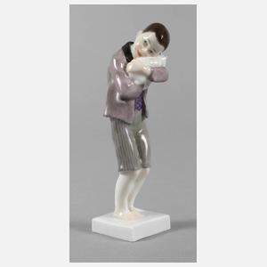 Meissen Knabe mit Katze im Arm