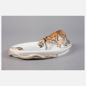 Meissen Teichert Schale mit Tiger und Schlange