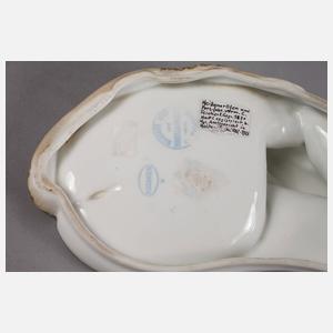 Meissen Teichert Schale mit Tiger und Schlange