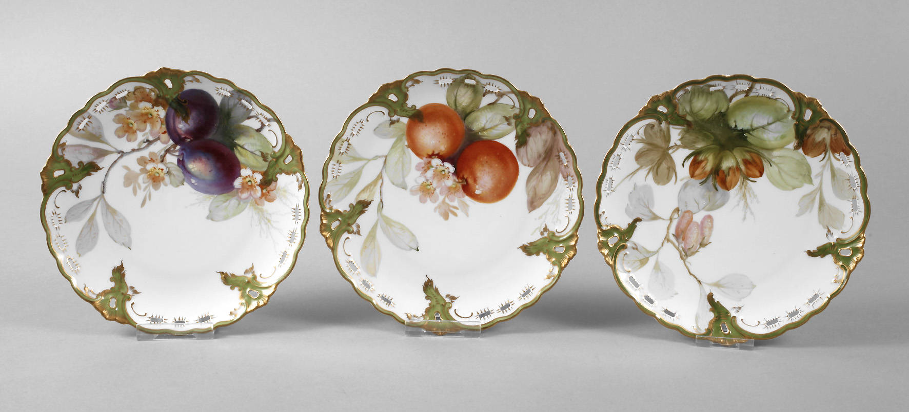 Nymphenburg drei Obstteller