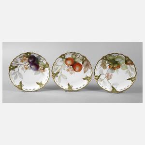 Nymphenburg drei Obstteller