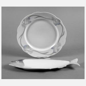 Rörstrand Fischtablett mit passendem Teller