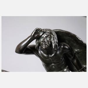 Niederlösnitz/Dresden Große Figur reitender Indianer