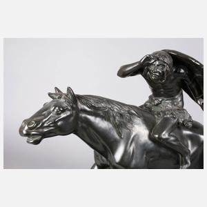 Niederlösnitz/Dresden Große Figur reitender Indianer