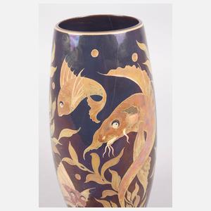 Zsolnay Pecs Jugendstilvase Fischdekor