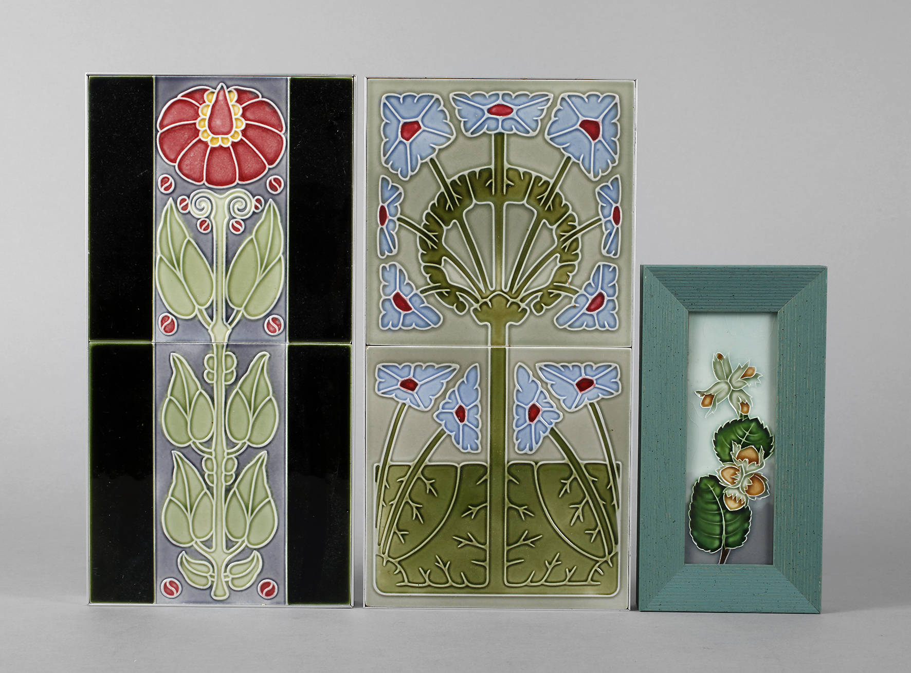 Drei Bildfliesen Jugendstil