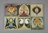 Sechs verschiedene Jugendstilfliesen