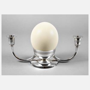 Christofle & Cie. Tischlampe mit Straußenei