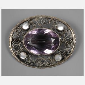Theodor Fahrner Brosche mit Amethyst