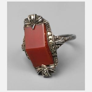 Art déco-Ring Karneol