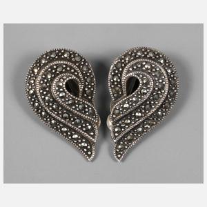 Paar Ohrclips Art déco
