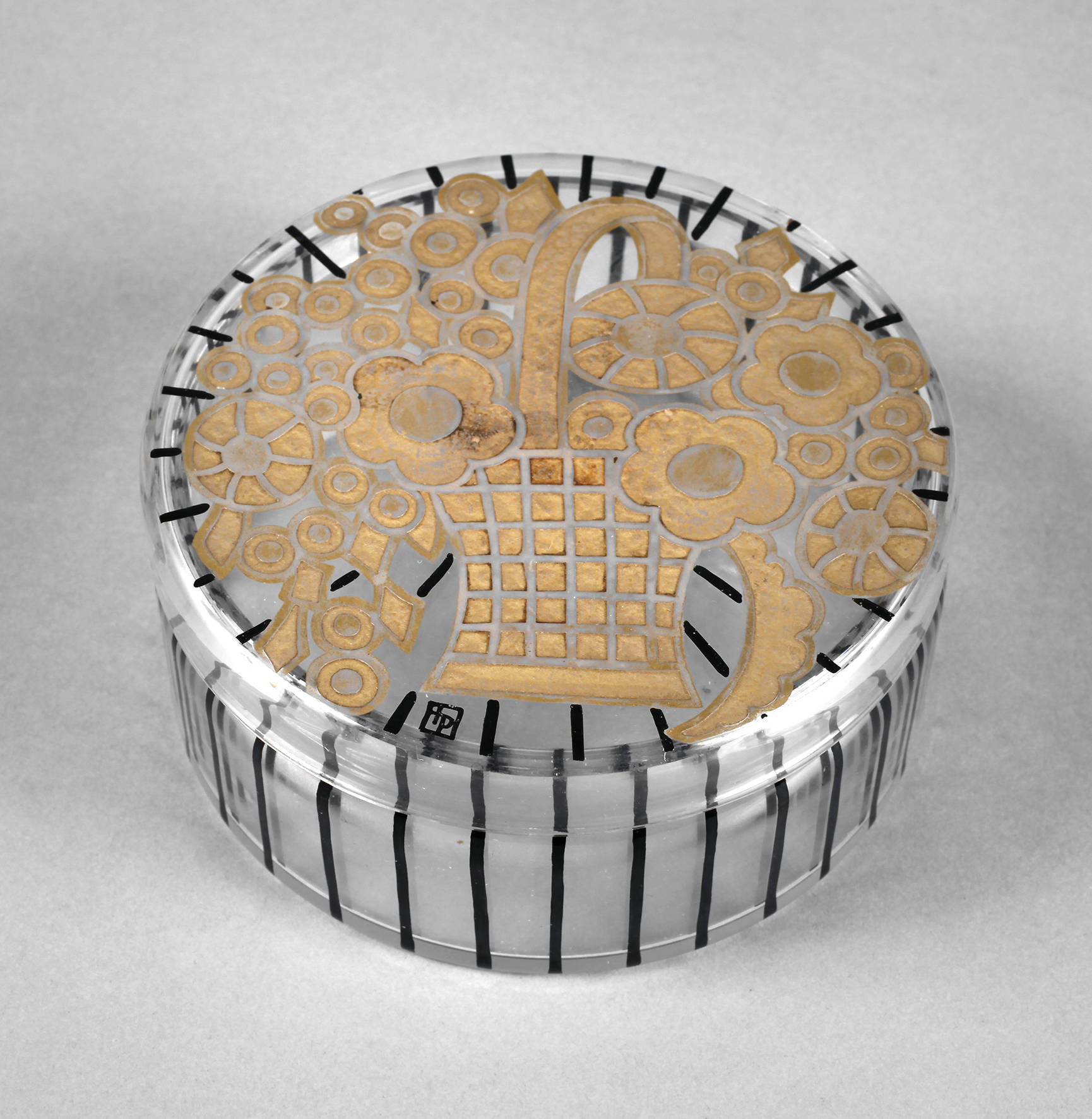 Glasdeckeldose Art déco