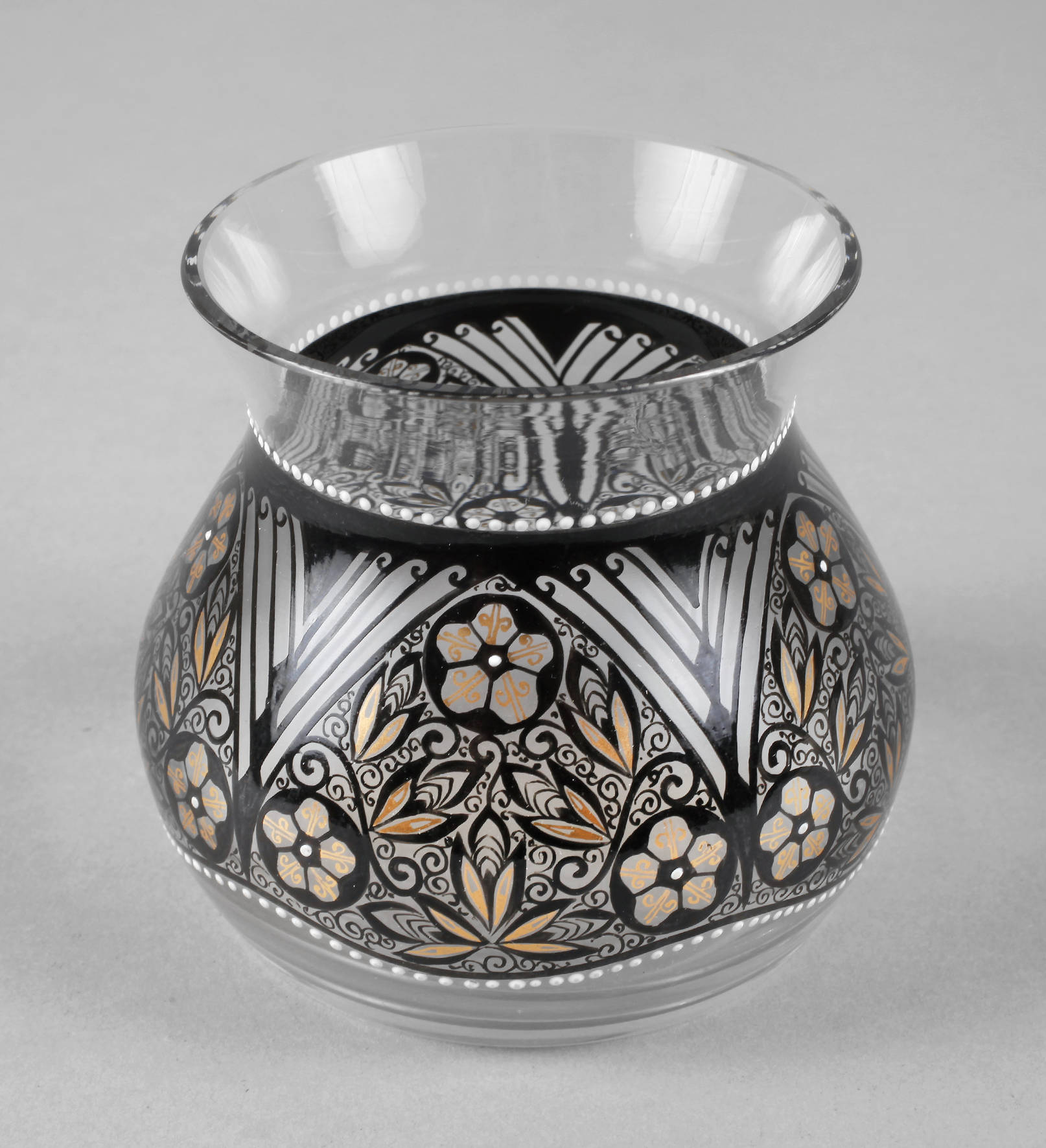 Steinschönau Vase Blütenband