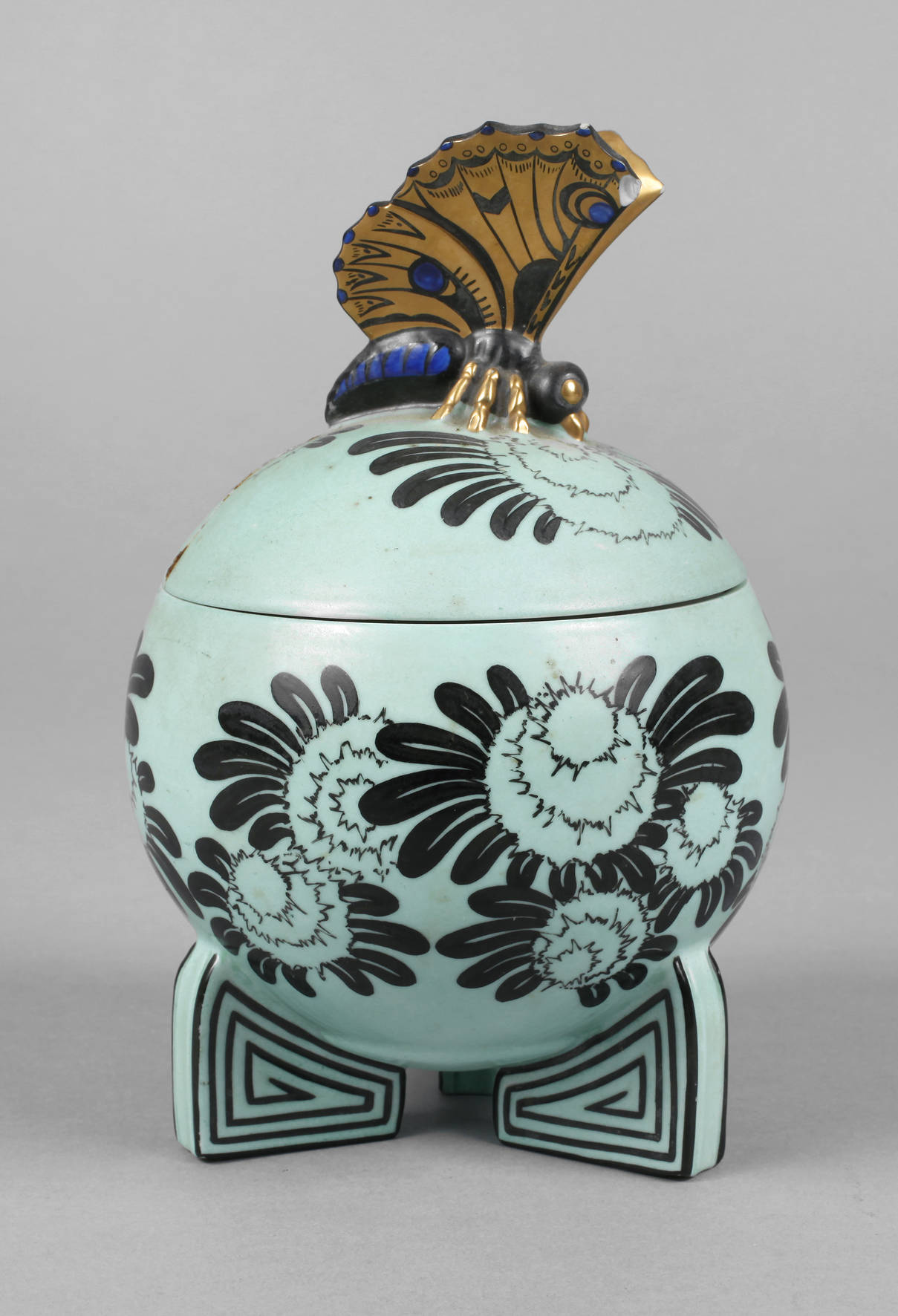 Fraureuth Deckeldose Art déco